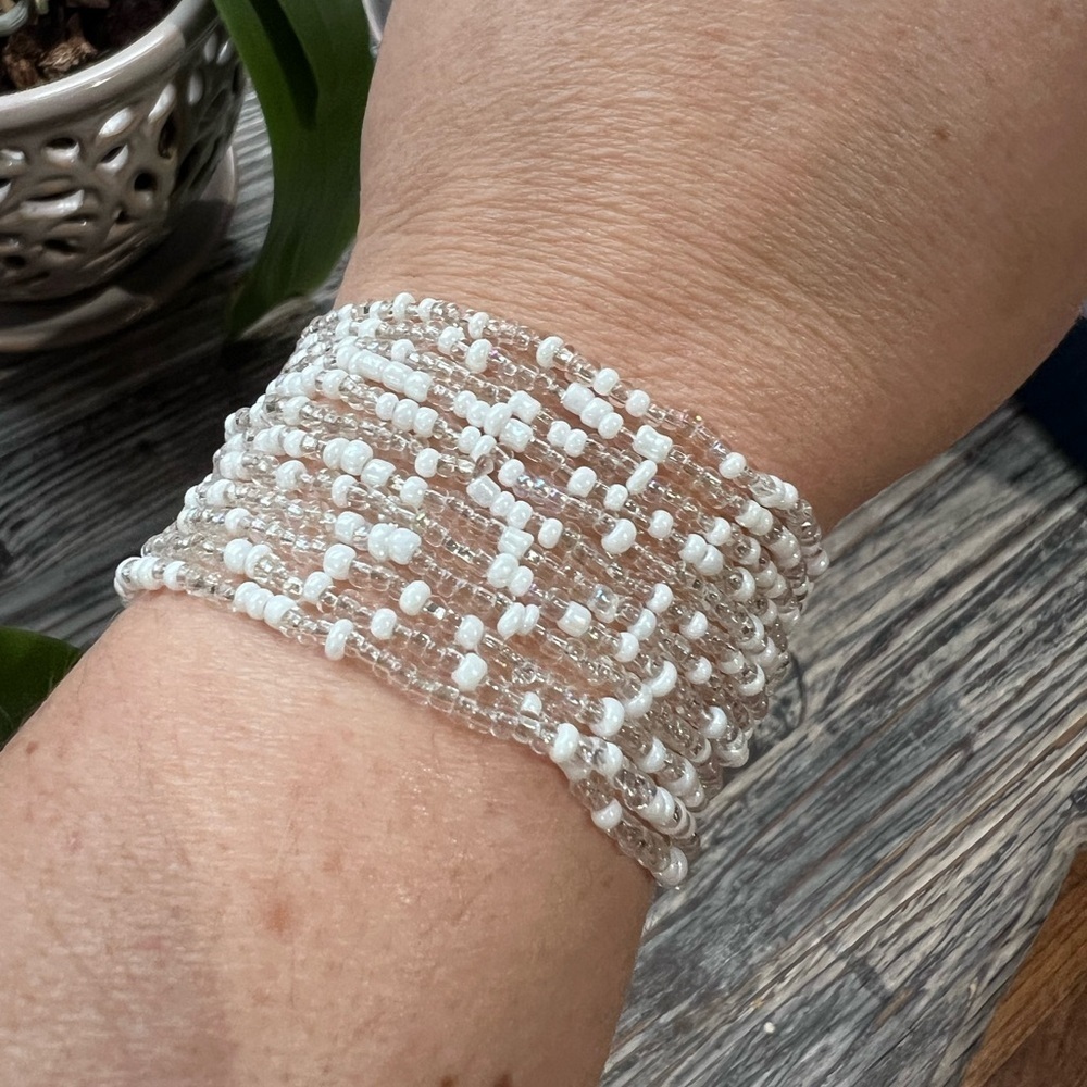 Tribal Art Glass Bead Bracelet